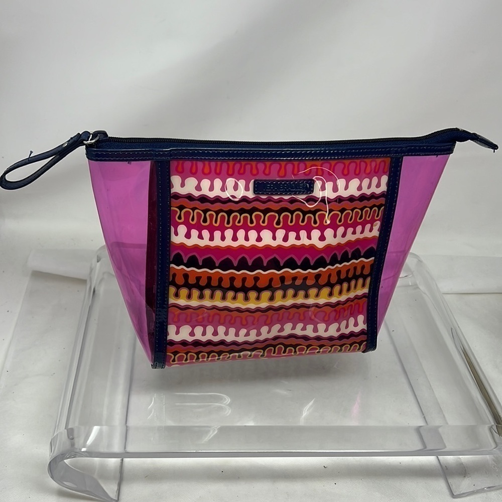 Vera Bradley Large Plastic Clear Zip Clutch Tote Bag